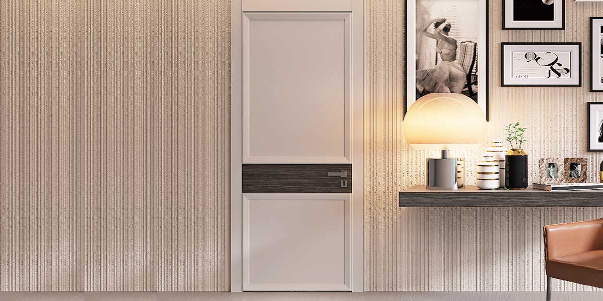 White Lacquer Wooden Flat Door