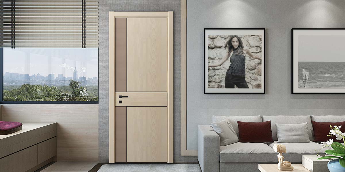 Beige Natural Wood Internal Single Door