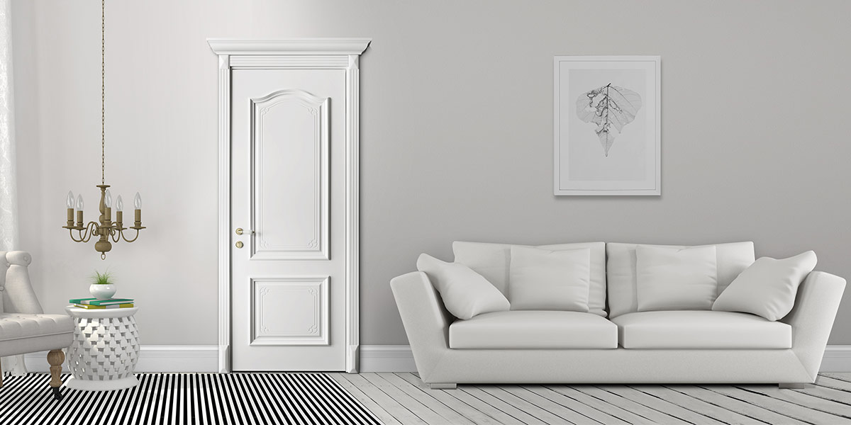 white raised interior door