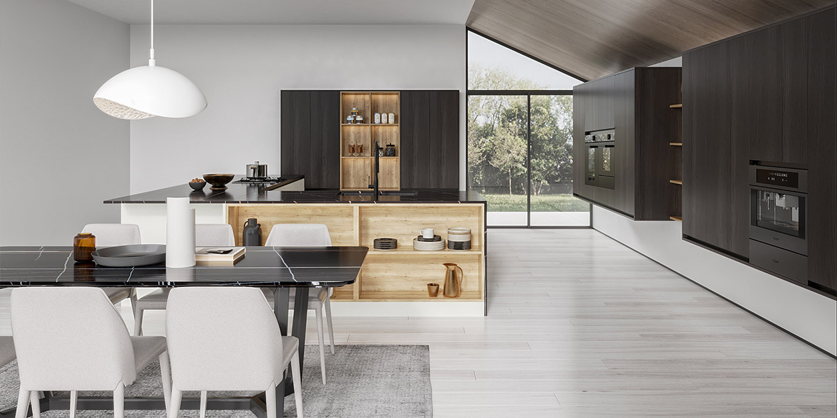 Kitchen Cabinets with Waterfall Edge Island Countertop Kitchen Cabinets with Waterfall Edge Island Countertop