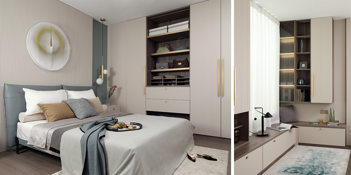 Contemporary Fitted Wardrobe with Built-in Metal Handles Contemporary Fitted Wardrobe with Built-in Metal Handles