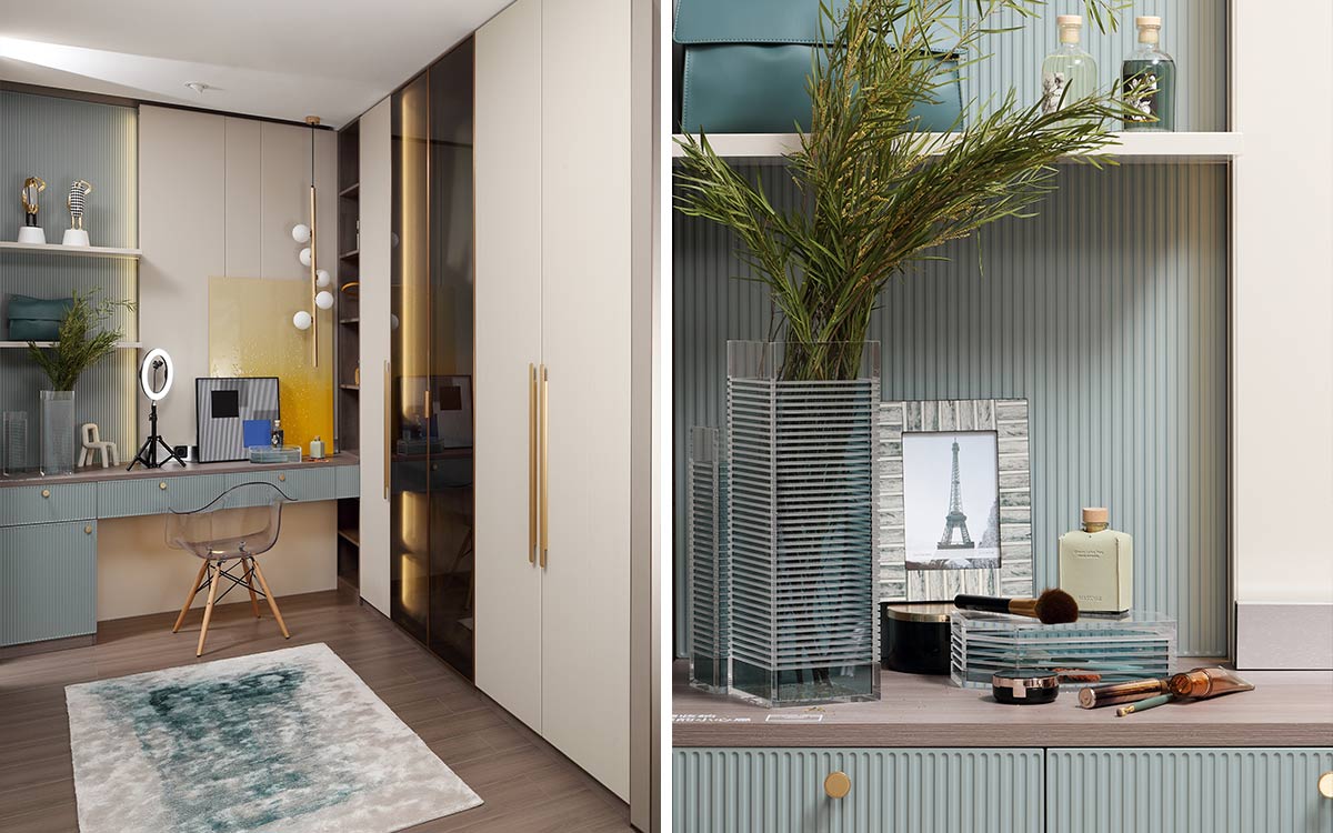 Contemporary Fitted Wardrobe with Built-in Metal Handles Contemporary Fitted Wardrobe with Built-in Metal Handles