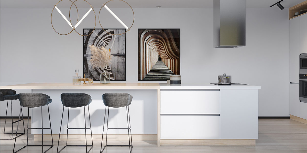 Modern White Scandinavian Kitchen Design Modern White Scandinavian Kitchen Design