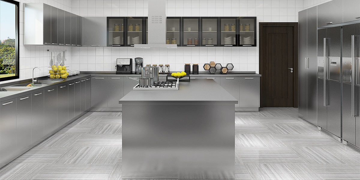 Stainless Steel Kitchen Cabinets with Center Island Stainless Steel Kitchen Cabinets with Center Island