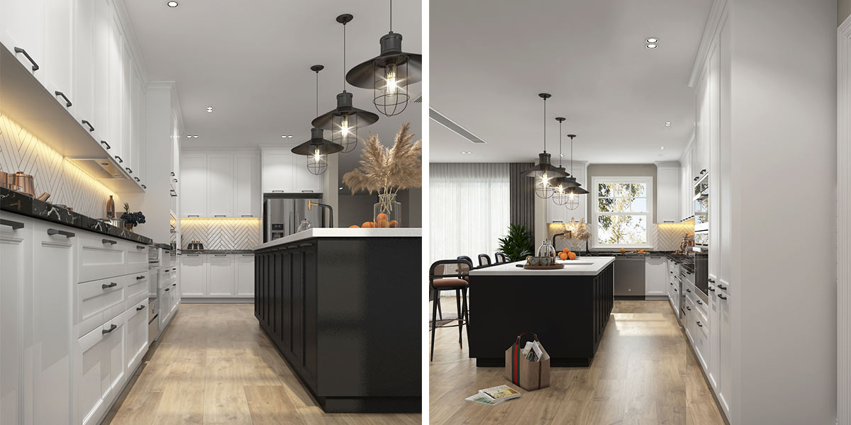 White Shaker Kitchen Cabinets with Black Island White Shaker Kitchen Cabinets with Black Island