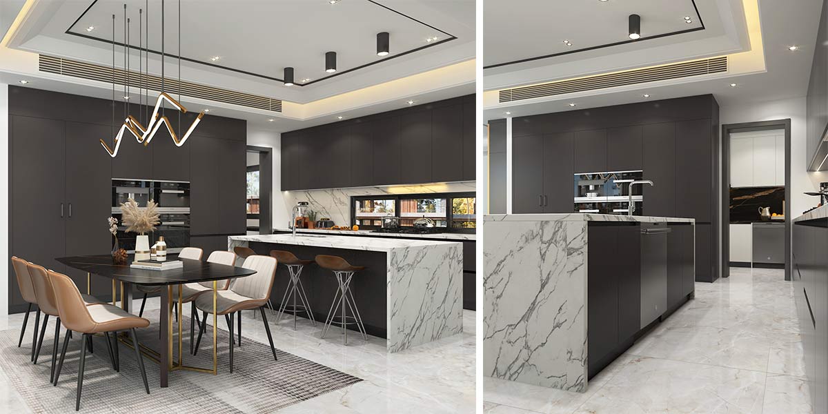 Dark Grey Kitchen Cabinets with White Countertops Dark Grey Kitchen Cabinets with White Countertops