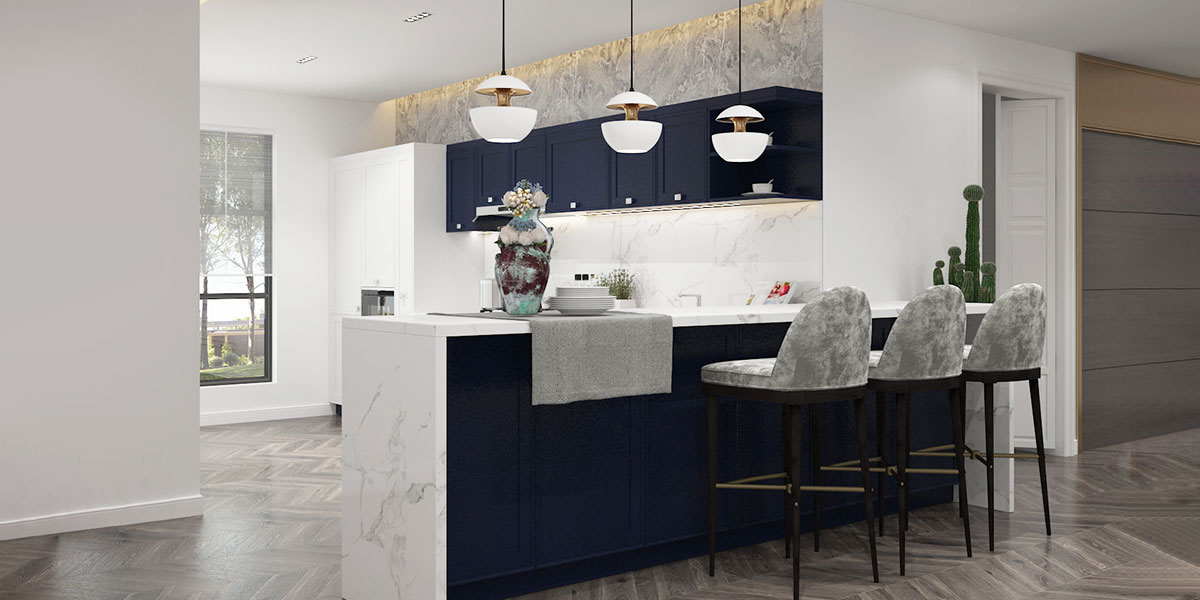 Navy and White Shaker Kitchen Cabinets Navy and White Shaker Kitchen Cabinets