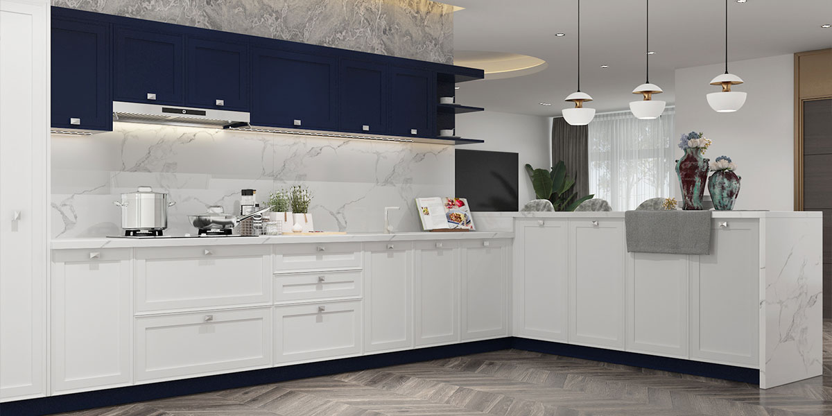 Navy and White Shaker Kitchen Cabinets Navy and White Shaker Kitchen Cabinets