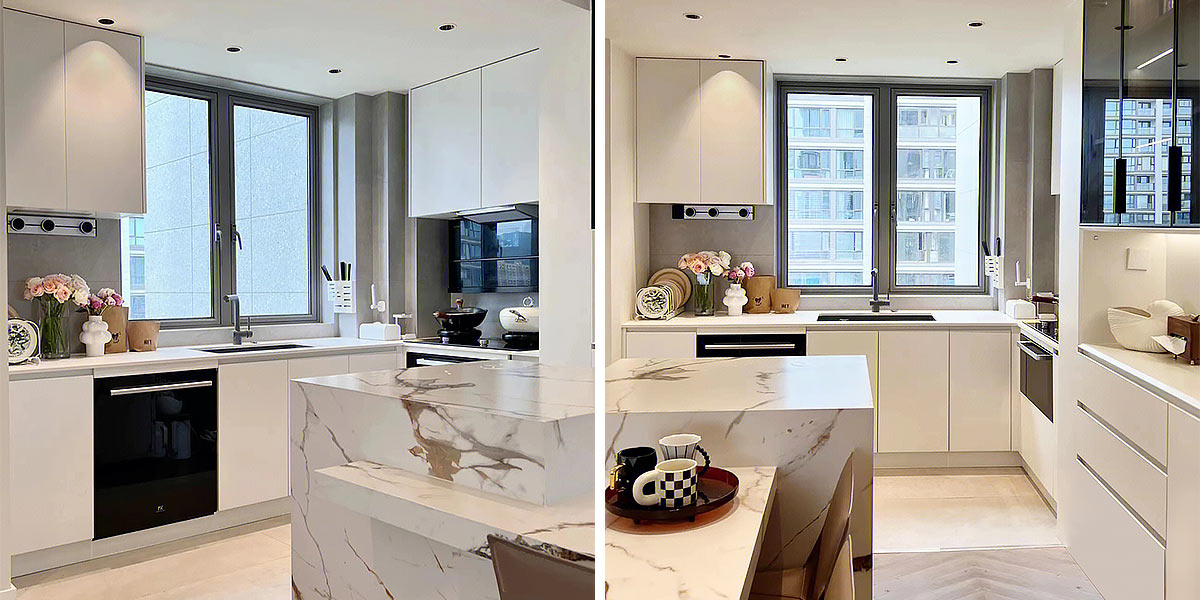 White Kitchen Project for Small Apartment