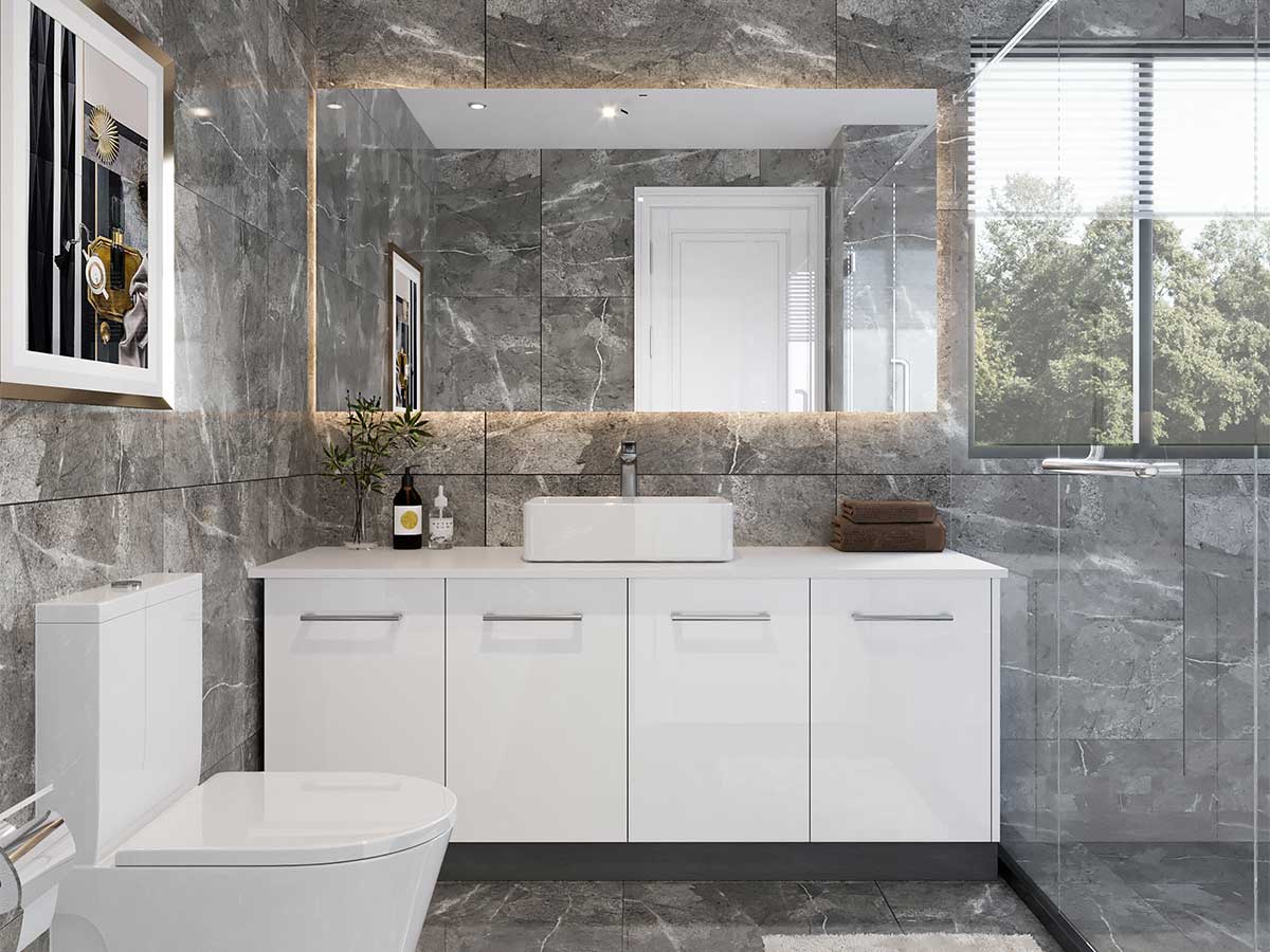 Modern Glossy White Bathroom Vanity Modern Glossy White Bathroom Vanity
