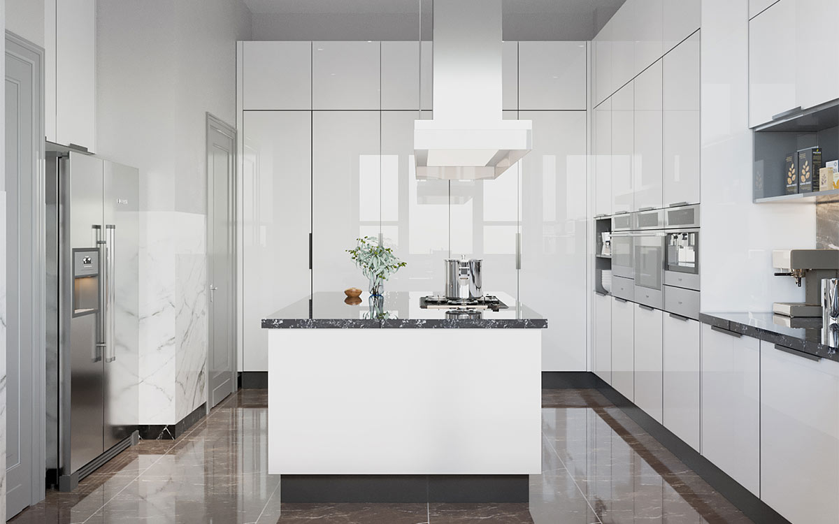 Custom Minimalist White Kitchen Cabinets Custom Minimalist White Kitchen Cabinets
