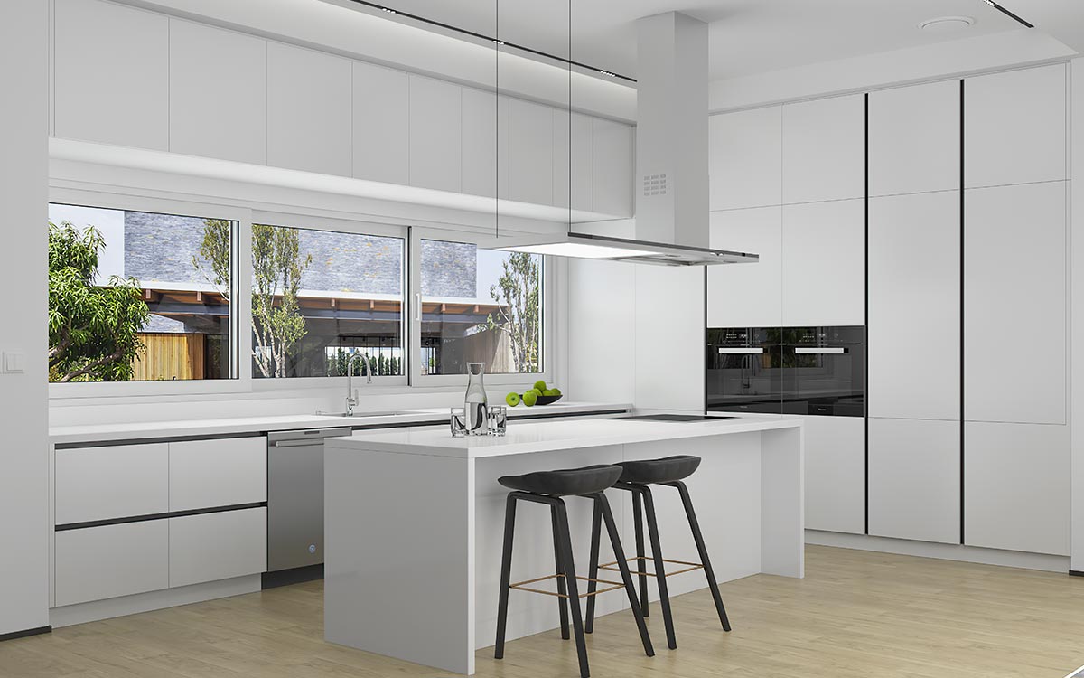 Minimalist Kitchen Design in White Minimalist Kitchen Design in White