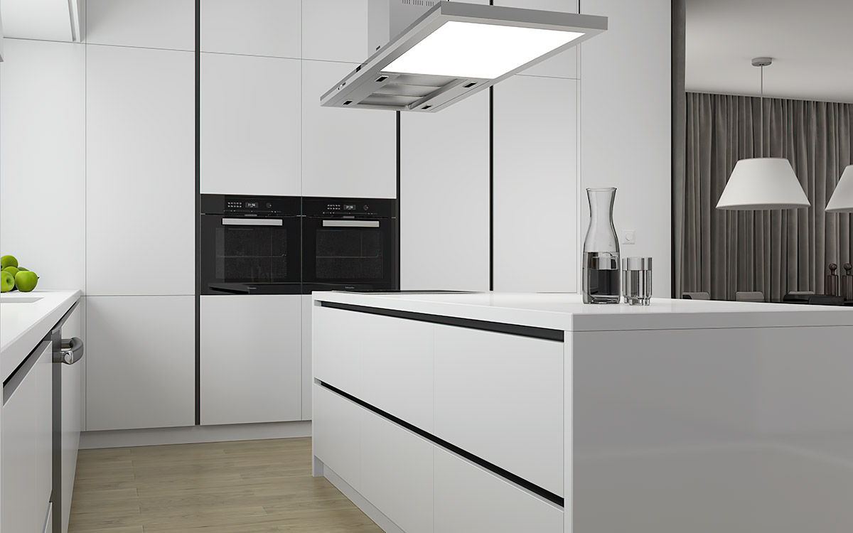 Minimalist Kitchen Design in White Minimalist Kitchen Design in White
