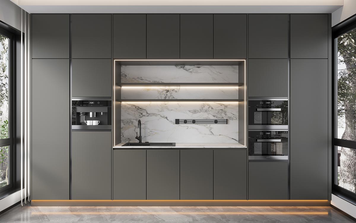Charcoal Grey Kitchen Cabinets with White Island Charcoal Grey Kitchen Cabinets with White Island