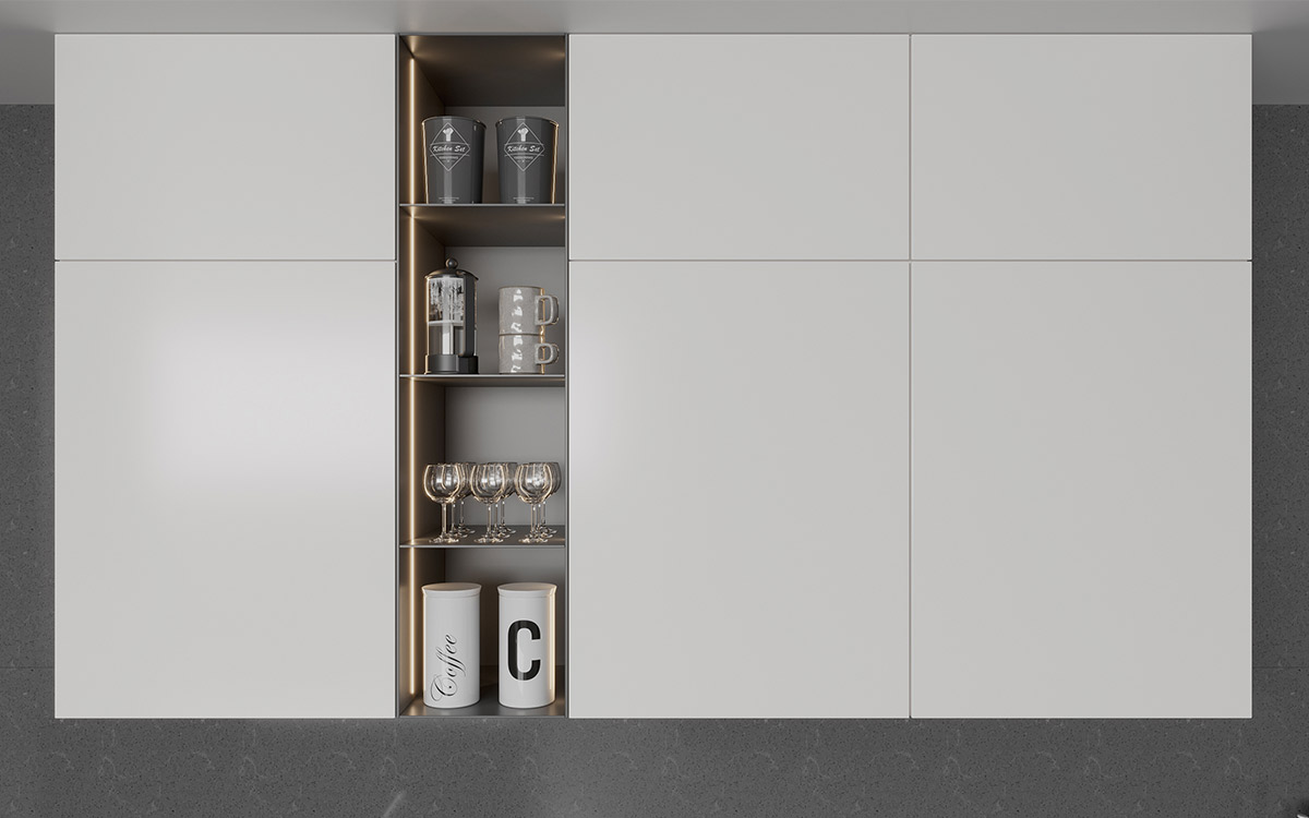 Painted White Kitchen with Grey Island Painted White Kitchen with Grey Island