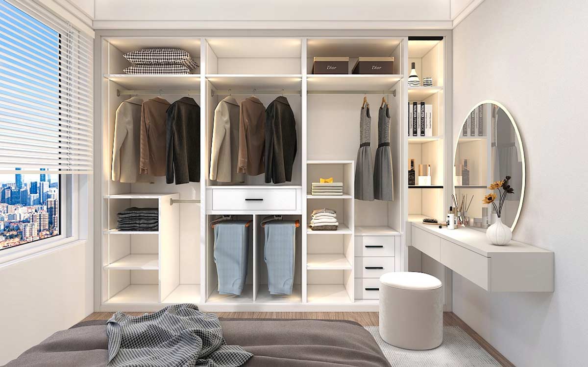 White Wardrobe with Dressing Table White Wardrobe with Dressing Table