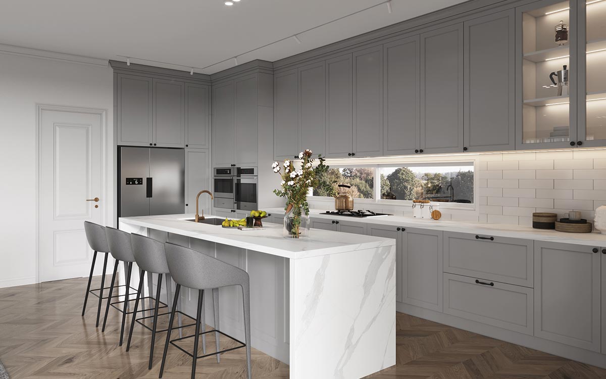 Light Grey Shaker Kitchen Cabinets Open Concept Light Grey Shaker Kitchen Cabinets Open Concept