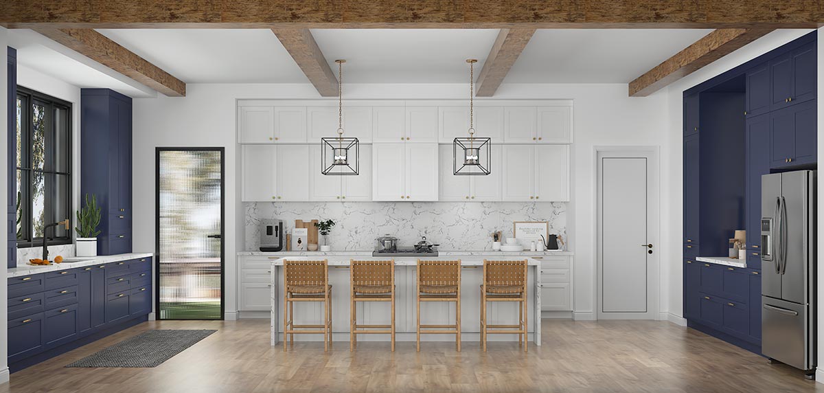 Two Tone Blue and White Kitchen Cabinets Two Tone Blue and White Kitchen Cabinets