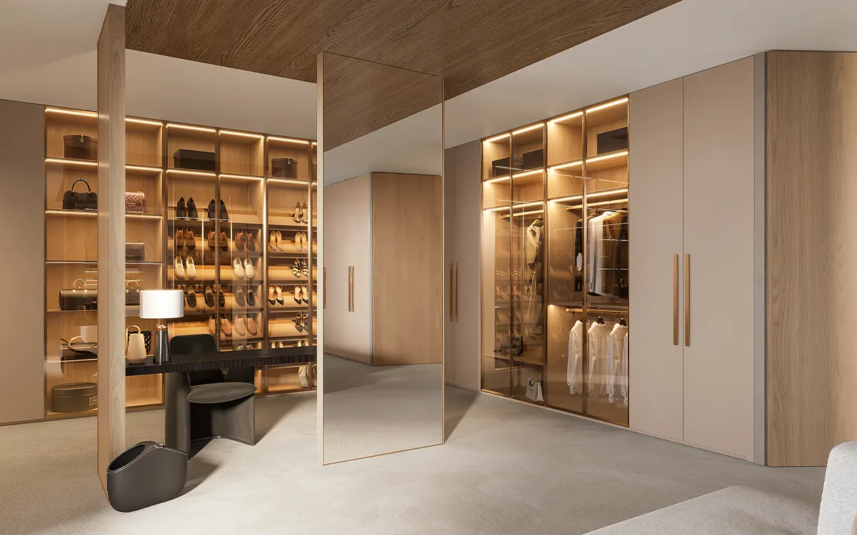 Big Walk in Closet with dressing mirror luxury walk in closet with dressing mirror