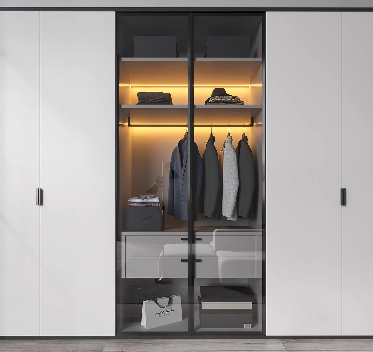 Modern White Minimalist Wardrobe Design Modern White Minimalist Wardrobe Design