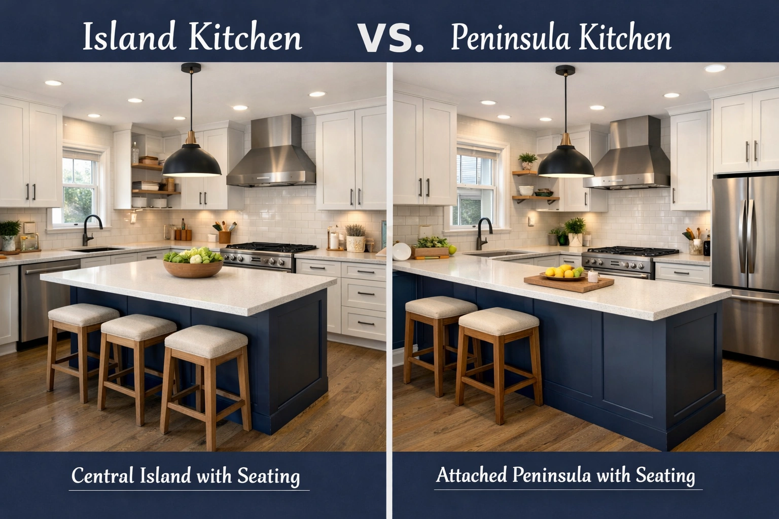 Island or Peninsula Kitchen? Choosing the Perfect Layout for Open-Concept Homes
